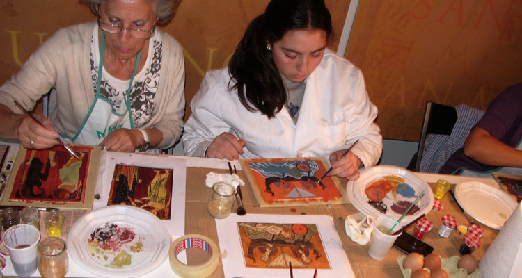 Taller Pintura medieval sobre tabla